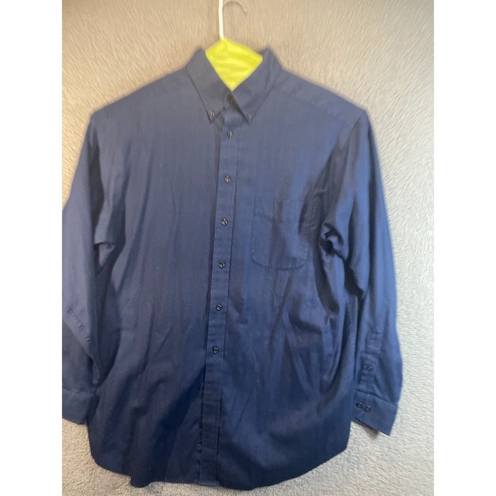 Roundtree & Yorke Shirt Mens 2XT Long Sleeve Blue Business Preppy